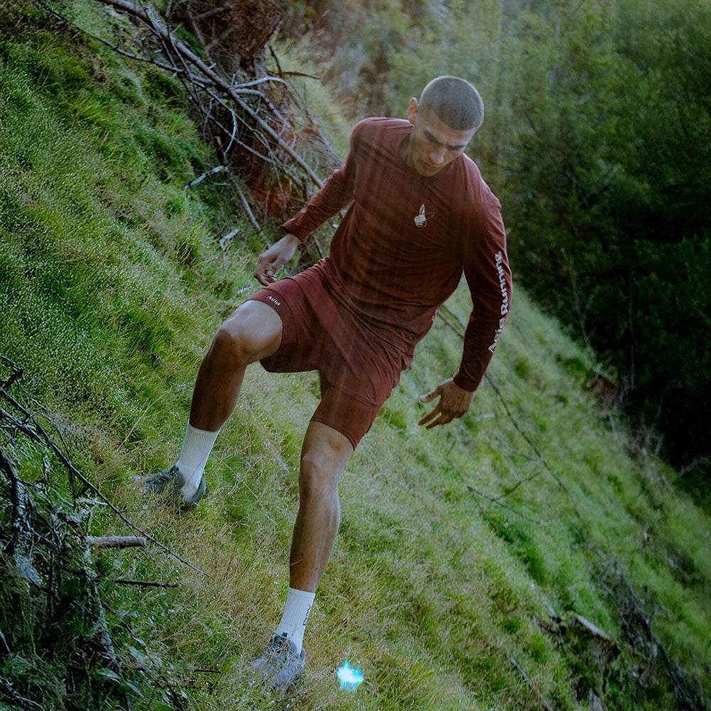 Long Sleeve Running T-Shirt (Brick Red)