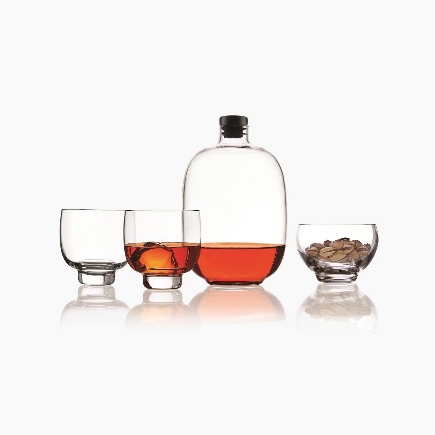 Malt Crystal Whisky + Wooden Tray Set