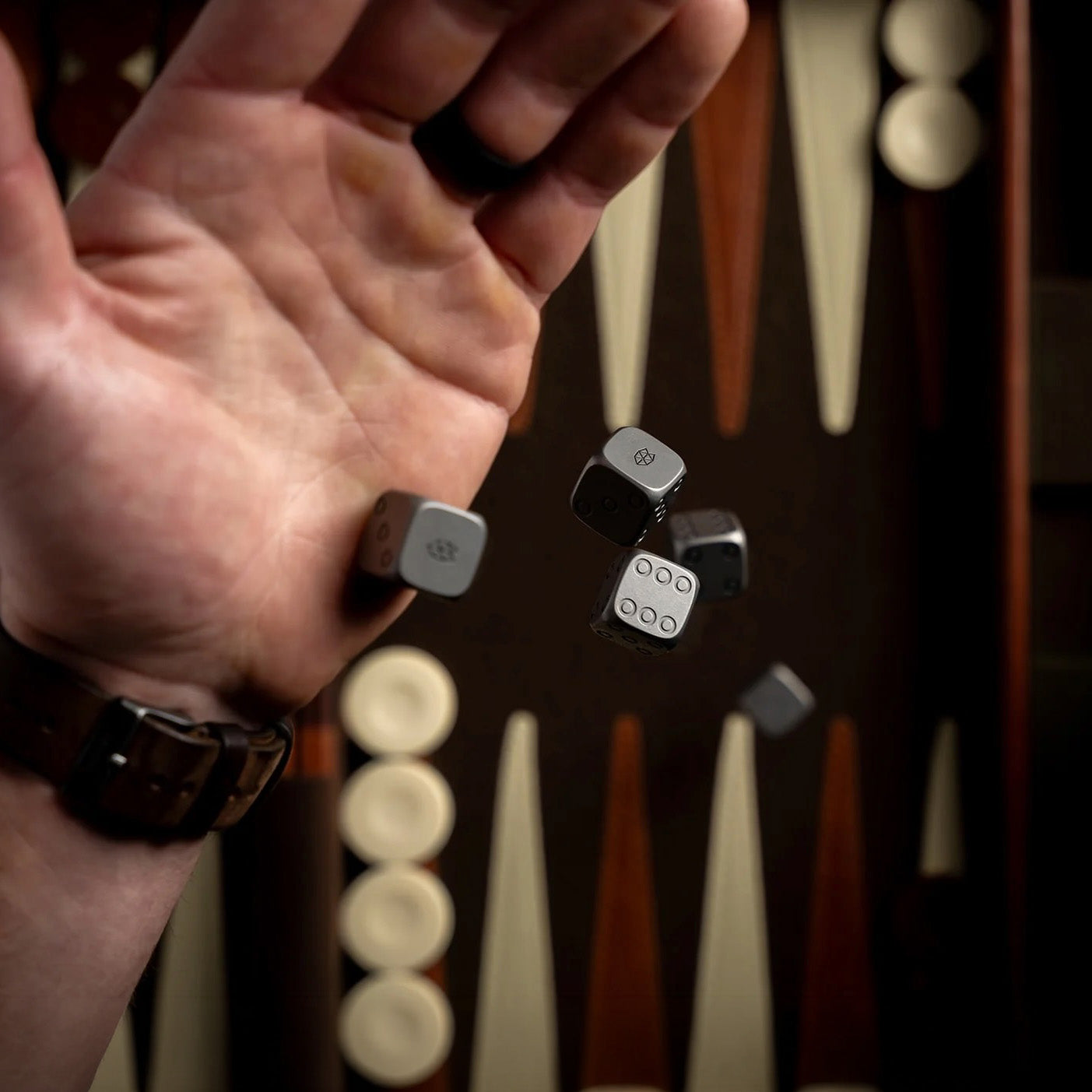 The TJB Titanium Dice Set