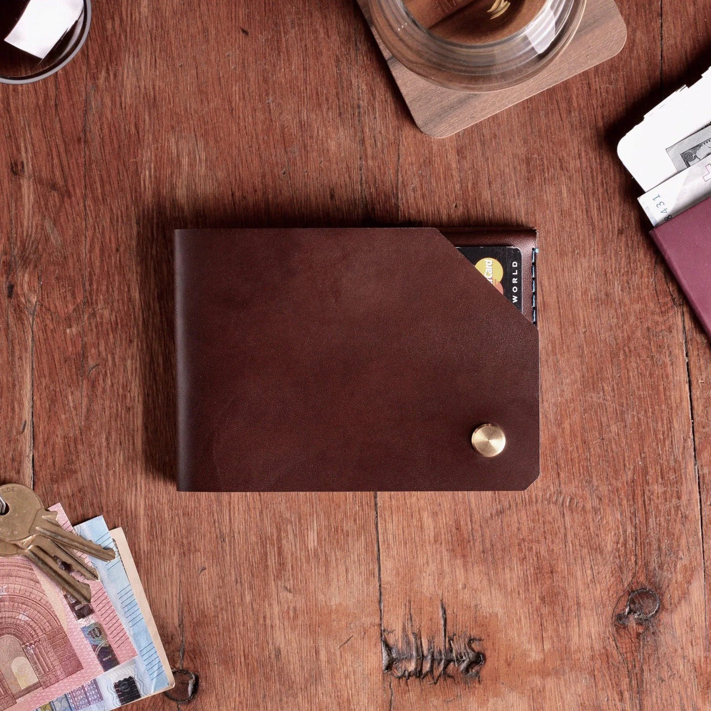 Leather Travel Wallet (Chestnut)