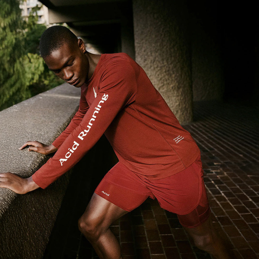 2-in-1 Running Shorts (Brick Red)