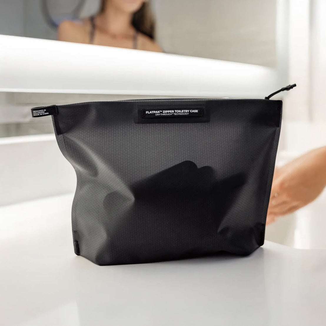 FlatPak Zipper Wash Bag (Charcoal)