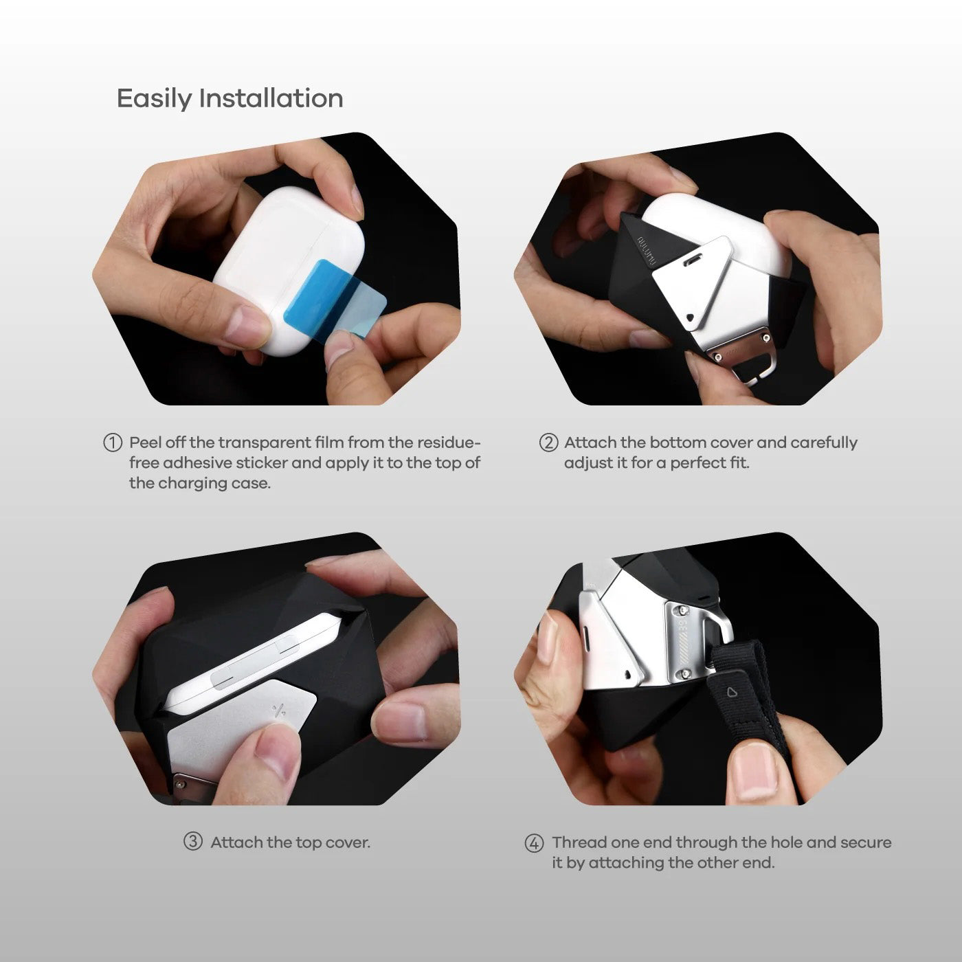 A39 Geometric AirPods Pro 3 Case (Black)