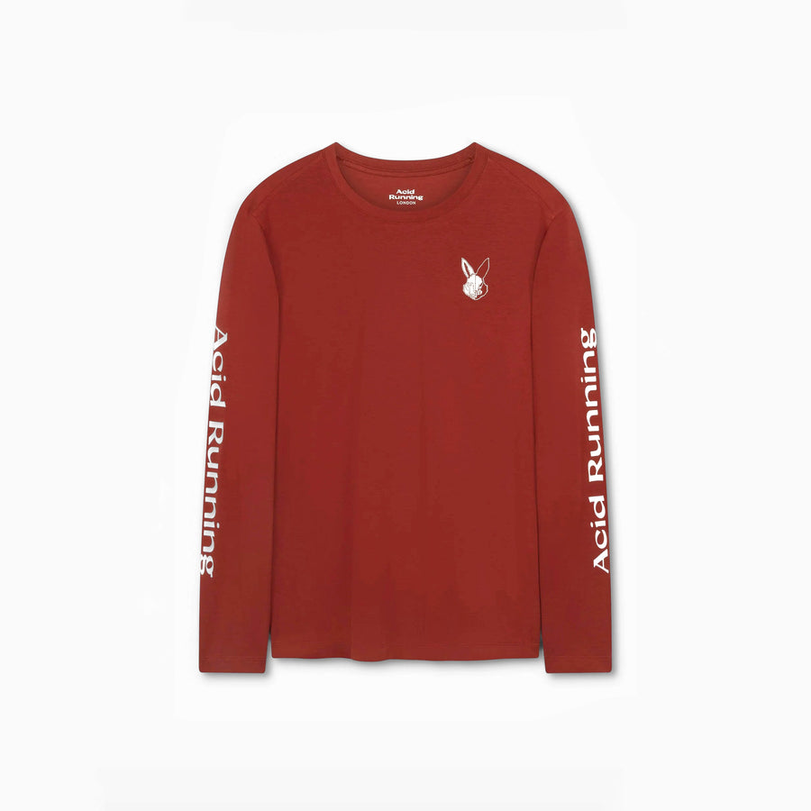 Long Sleeve Running T-Shirt (Brick Red)