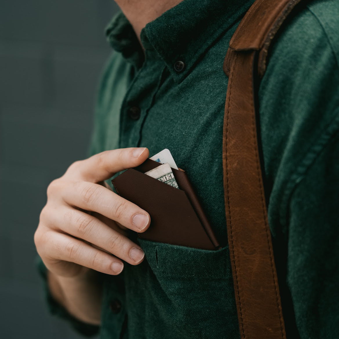 Leather Card Holder (Chestnut)