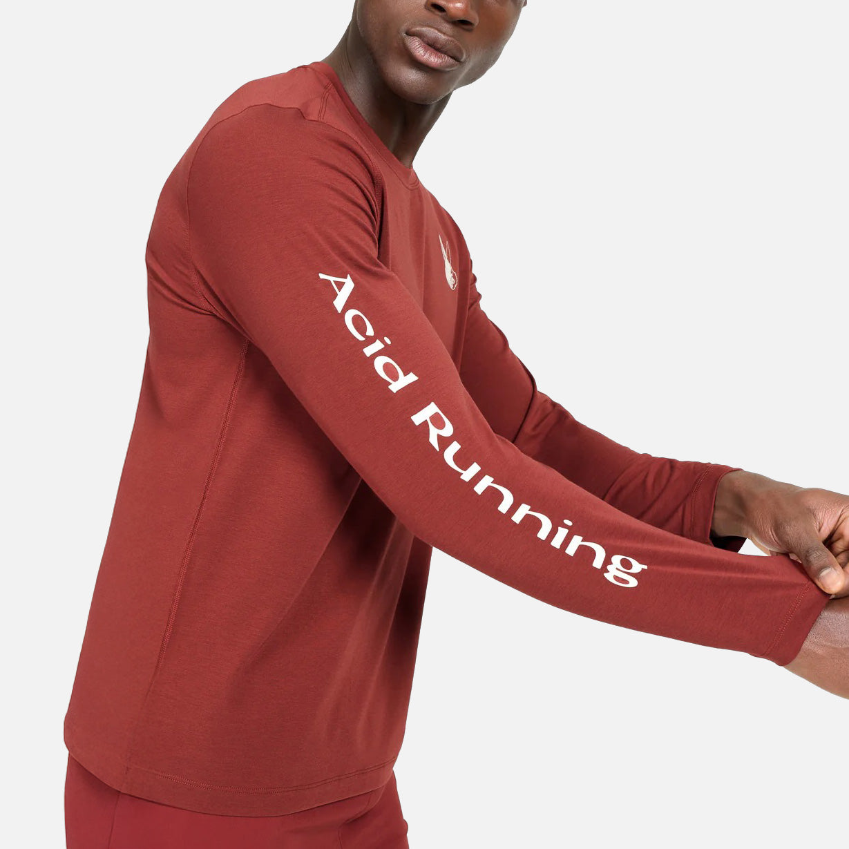 Long Sleeve Running T-Shirt (Brick Red)