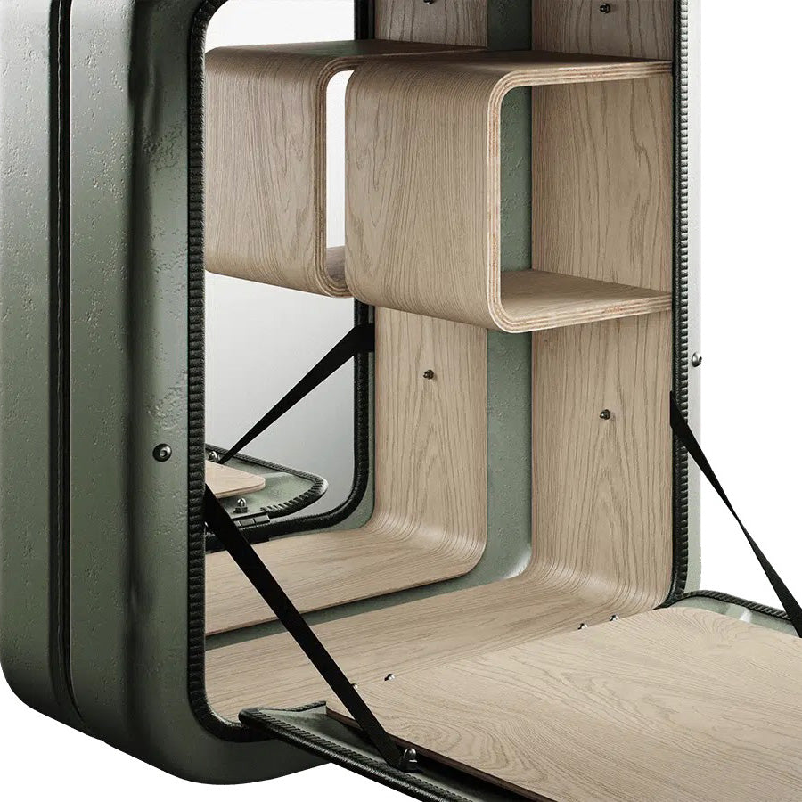 Jerry Can Bar Cabinet (Army Green + Oak)