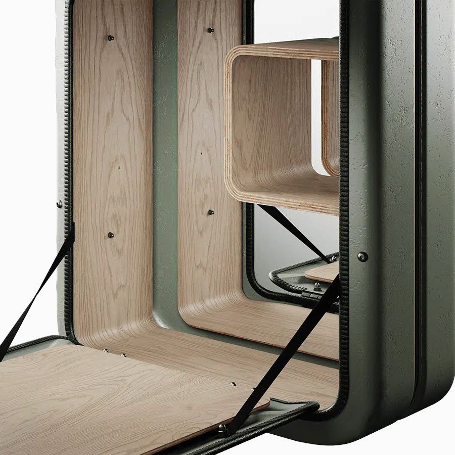 Jerry Can Bar Cabinet (Army Green + Oak)