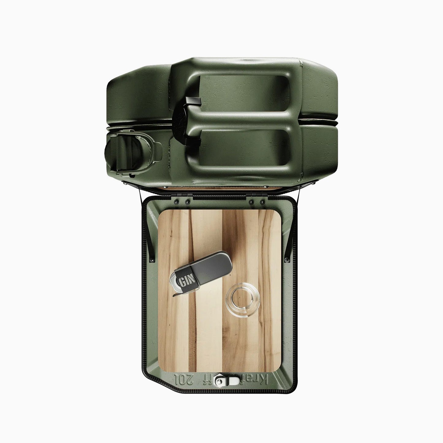 Jerry Can Drinks Bar (Army Green + Red Gum)
