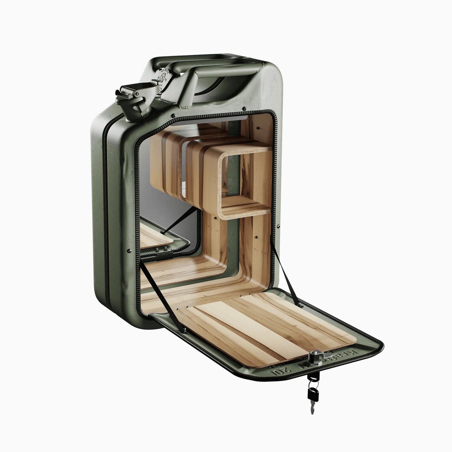 Jerry Can Drinks Bar (Army Green + Red Gum)
