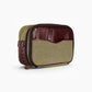Herringbone Leather Zip Around Wash Bag