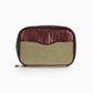 Herringbone Leather Zip Around Wash Bag