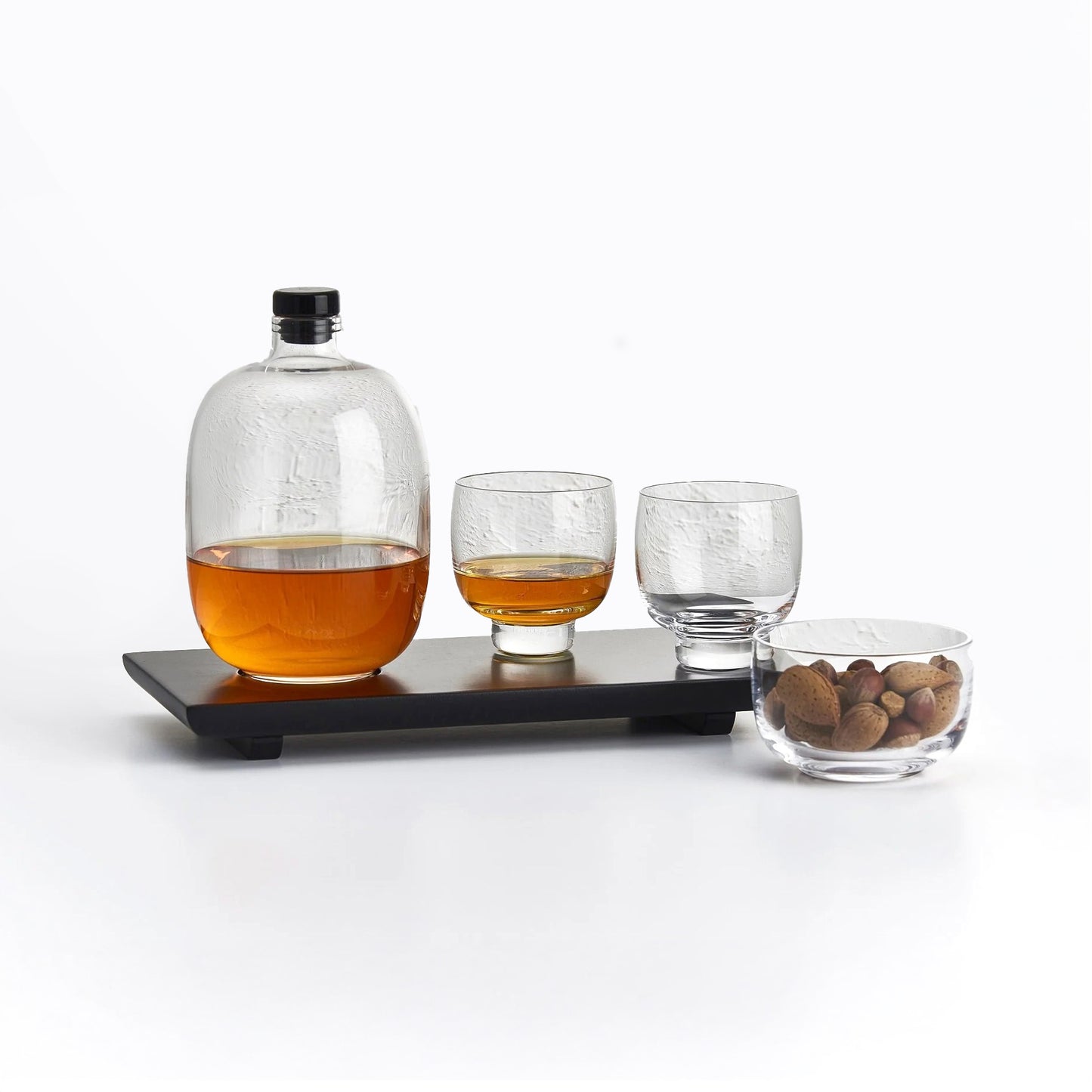 Malt Crystal Whisky + Wooden Tray Set