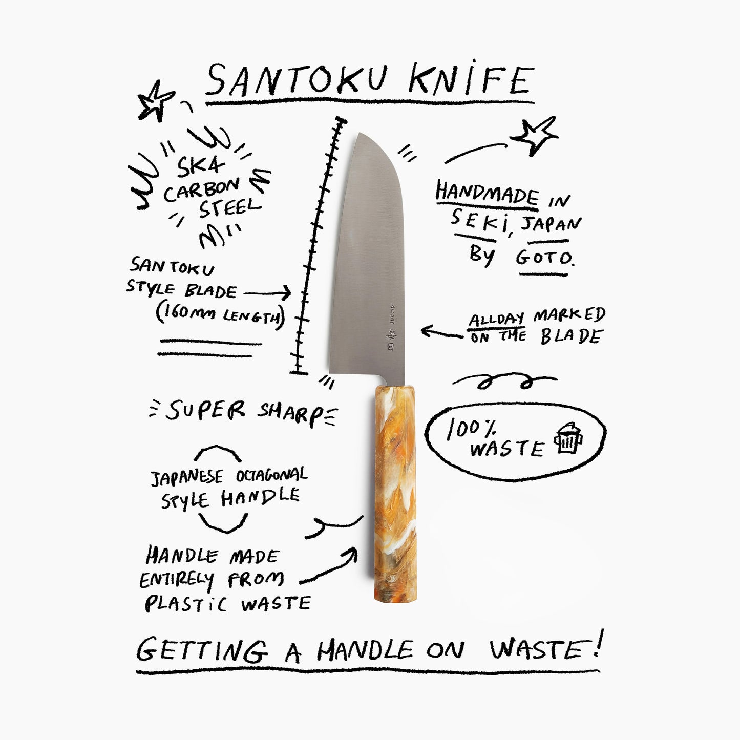 Santoku Knife (Space Dust)