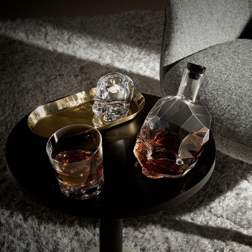 Memento Mori Crystal Whisky Decanter