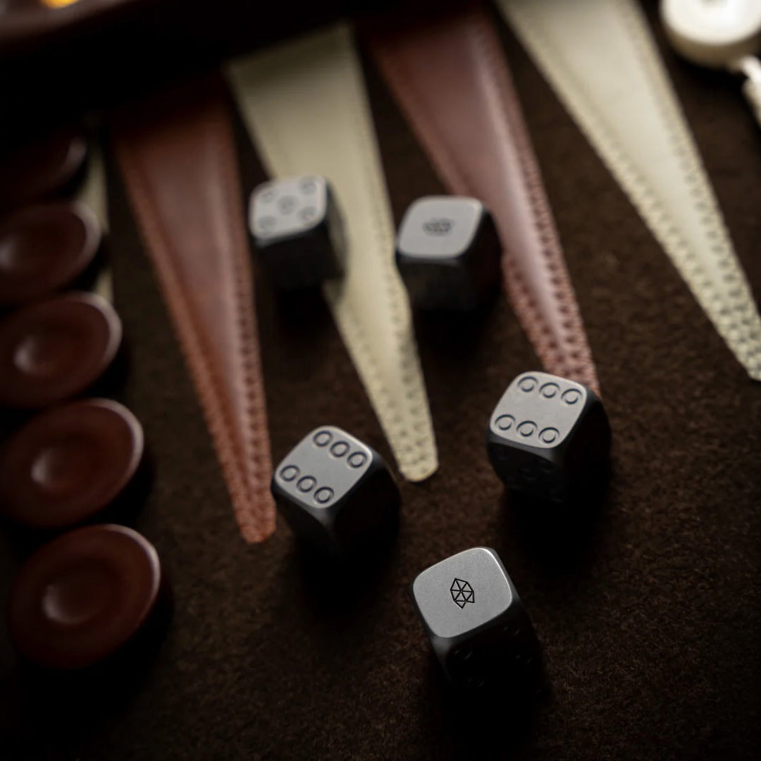 The TJB Titanium Dice Set