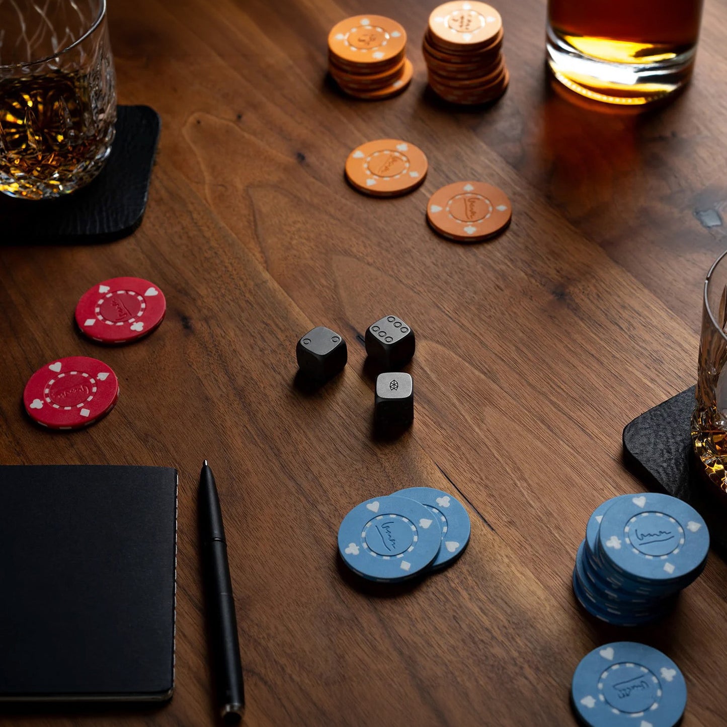 The TJB Titanium Dice Set