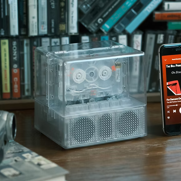 Bluetooth Cassette Player + Speaker (Transparent Ed.)