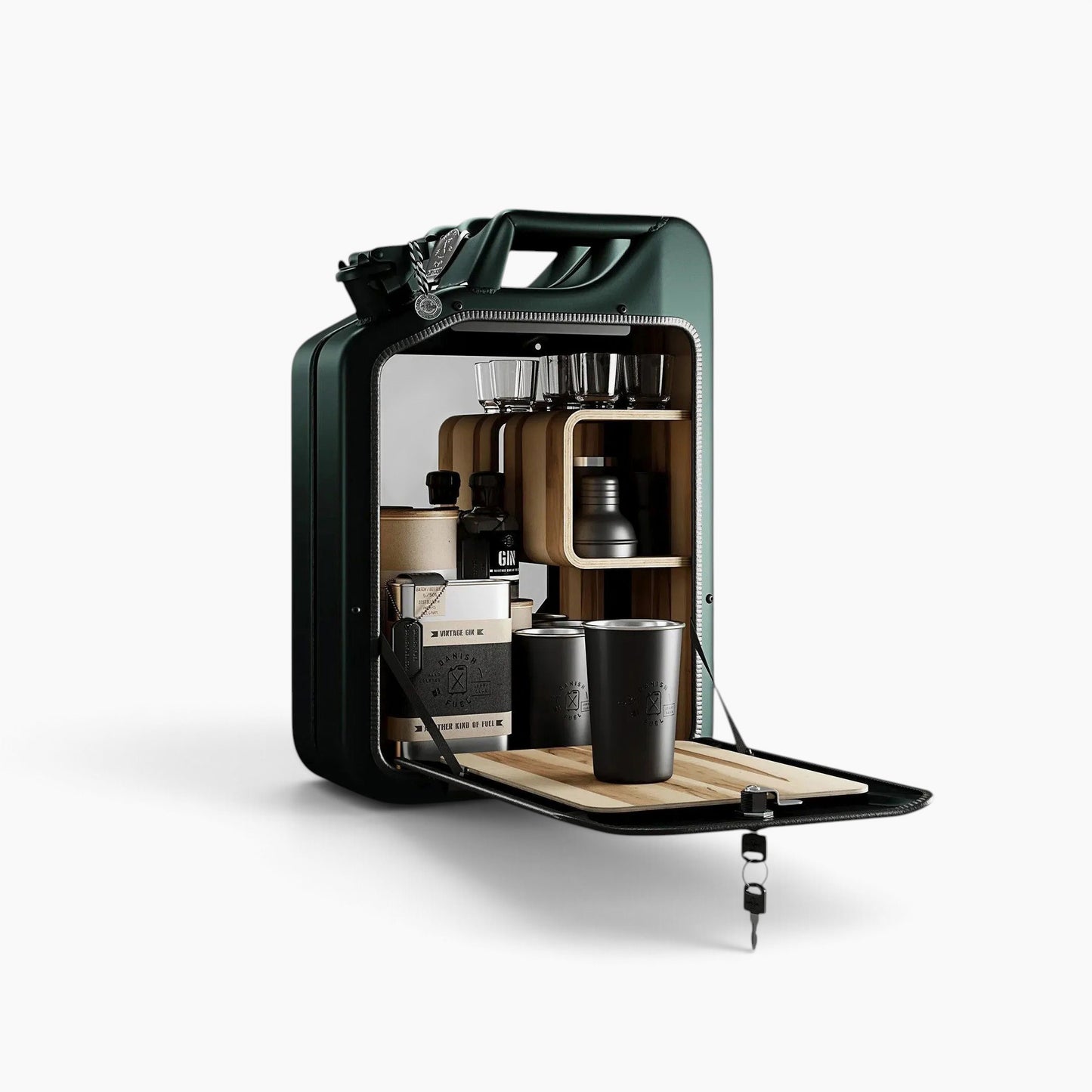 Jerry Can Drinks Bar (Racing Green + Red Gum)