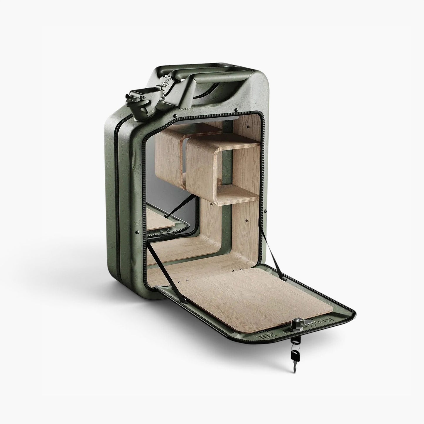 Jerry Can Drinks Bar (Army Green + Oak)