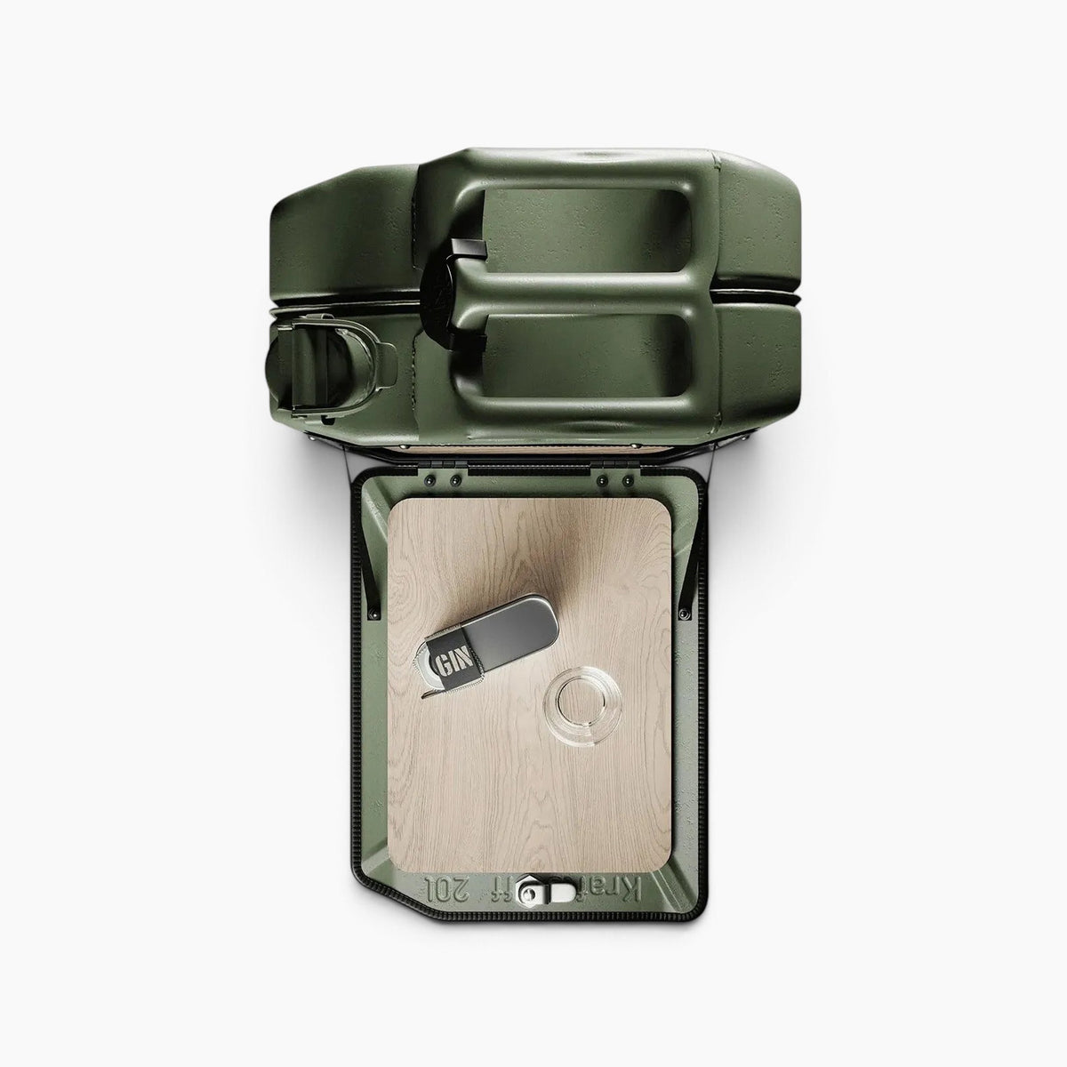 Jerry Can Drinks Bar (Army Green + Oak)