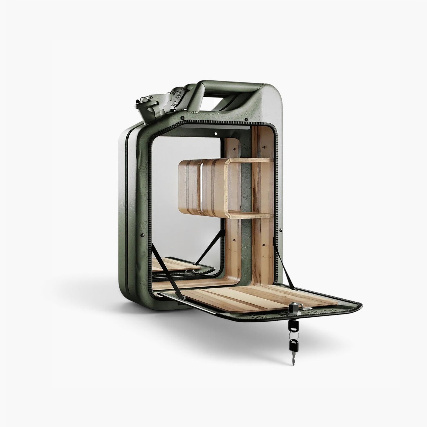 Jerry Can Drinks Bar (Army Green + Red Gum)