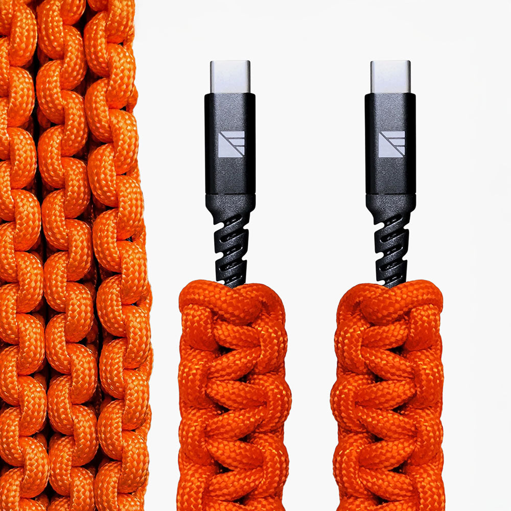 Paracord Charging Cable (Orange / USB-C)