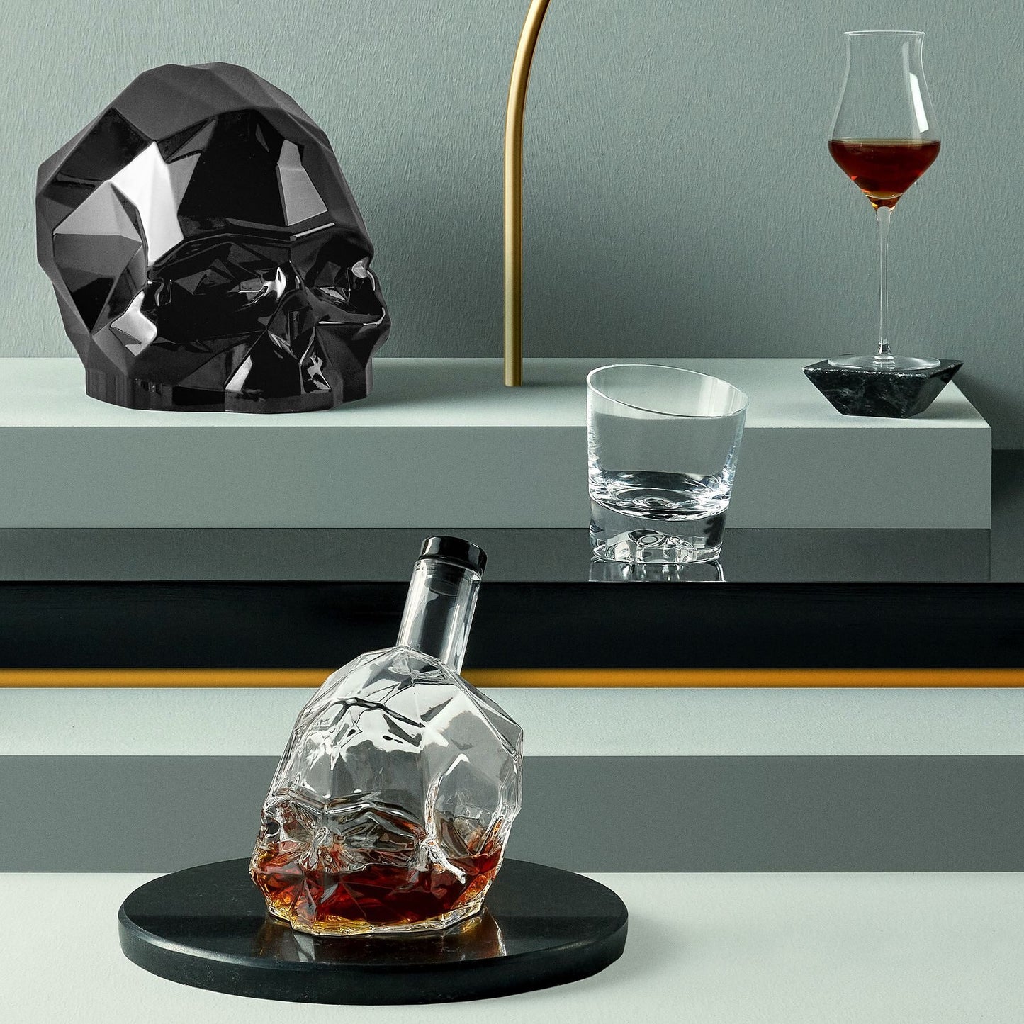 Memento Mori Crystal Whisky Glasses